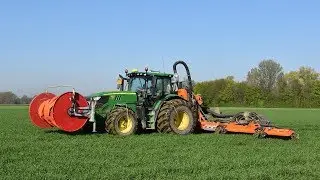 John Deere 6155R & Schouten Spider SP12260 - De Bruyne Agro - sleepslangbemesting