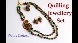 Paper Quilling Necklace Set/ Paper Jewellery Set / quilling earring