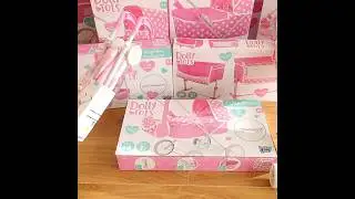 Unboxing Baby Doll Stroller - Cute Dotted Pink Single Stroller & Twin Stroller for Little Baby Dolls