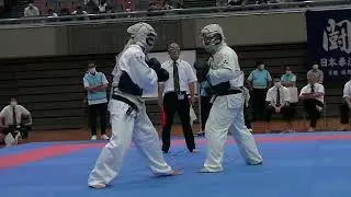 2022全日本拳法個人選手権 Bコート5回戦 土屋（明治大学）白VS 新垣（同志社大学）赤  @nipponkenpo