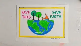 Save trees save earth poster drawing / National tree day poster drawing/ vanmahotsav poster easy