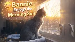 Cat Watching the Sunrise From the Window 🌅🐱 | Bannie 