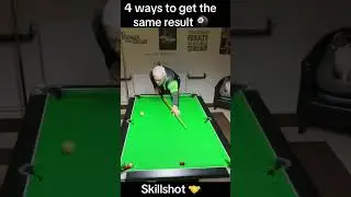 4 ways to get the same result. Skill-shot practise. #billiards #pool #poolplayer #englishbilliards