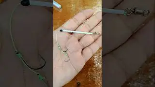 Cara membuat rangkaian pancing umpan lumut 2 kail #fishing #simpulpancing #diy #fishingknot