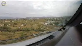 BREATHTAKING Dash 8 DIRT STRIP LANDING (see pedestrians on runway!!)  [AirClips]