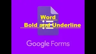 How to write Text  or sentence Bold and Underline in Google Form