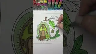 Coloring a Whimsical Kiwi House | Cozy Marker Coloring