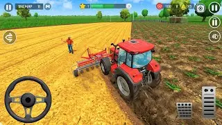 Tractor Farming Gameplay 🚜 | Ploughing Field Simulator Game 🔥
