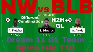 NW vs BLB Match ll NW vs BLB Dream 11 Team Prediction ll Spice Isle T10 Match ll