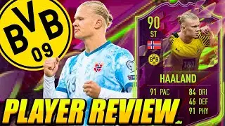 THE GOAL MACHINE! 🤖90 RULEBREAKERS HAALAND PLAYER REVIEW! THE BEST ST IN FIFA 22 ULTIMATE TEAM!