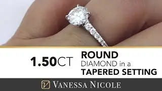 1.50ct SOLITAIRE PAVE ENGAGEMENT RING |  Tapered Diamond Solitaire Ring
