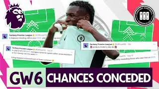 FPL GW6: CHANCES CONCEDED / Transfer Tips  / Gameweek 6 / Fantasy Premier League 2023/24 Tips