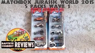 Video Review: 2015 Matchbox Jurassic World Desert & Jungle Five / 5 Packs Diecasts 1/64 Wave 1