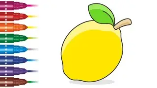 How To Draw A Lemon | Learning Cartoon Coloring Book