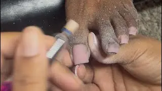 How to shape and file acrylic toes (real time)