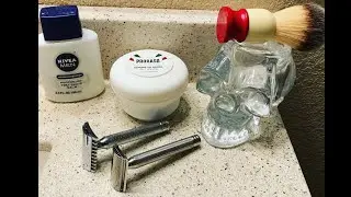 Aggressive Razor &ldquo;side by side&rdquo; shave-Colibri Safety Razor (1.5 plate) & Muhle R41.