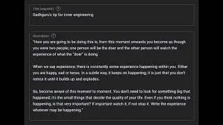sadhguru's tip for inner engineering tools