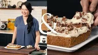 Carrot Almond Snack Cake with Cream Cheese Frosting | F&W Cooks | Food & Wine