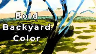 How I Painted My Backyard In An Impressionistic Style  in Acrylics