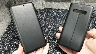 Black Leather Credit Card Holder Samsung Galaxy S10 Plus, S10e & S10 Phone Case