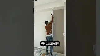 🚀 WPC Wall Panel Background Wall Installation! 🌿 #onsun #qualitymaterials #custom #interiordesign