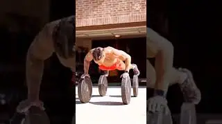 barbell plate push up 🔥⚡