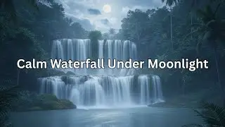🌌 Calm Waterfall Under Moonlight &ndash; Soothing Forest Sounds for Relaxation
