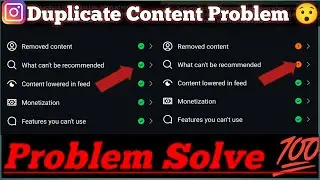 What Can't be recommended Problems || Remove Content Problem in Instagram | Duplicate content