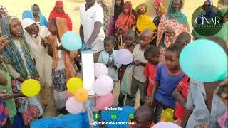 Kids are very happy with the water point in Africa - Cinar Foundation Clean Water Project