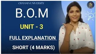 BOM | BUSINESS ORGANIZATION & MANAGEMENT | UNIT-3 EXPLANATION | SEM-1 | SHORT | &lrm;⁨@shivanipallela⁩&nbsp; 