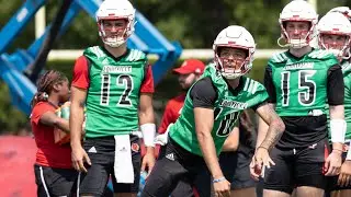 LOUISVILLE QBs Brock Domann, Pierce Clarkson, Brady Allen and Harrison Bailey