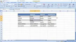 Como convertir a may&uacute;sculas y min&uacute;sculas en Excel