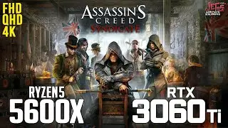 Assassin's Creed Syndicate on Ryzen 5 5600x + RTX 3060Ti 1080p, 1440p, 2160p benchmarks!