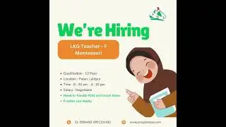 🚨 𝐉𝐎𝐁 𝐀𝐋𝐄𝐑𝐓:LKG Female Teacher | Patan, Lalitpur