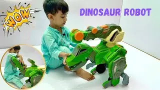 Dinosaur Robot Toy Unboxing & Crane Truck Play | Fun Dinosaur Toys for Kids#dinosaurtoys 