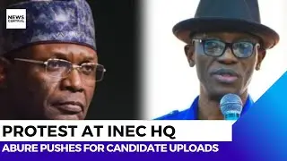 Labour Party Crisis: Abure-Led Faction Protests at INEC Headquarters