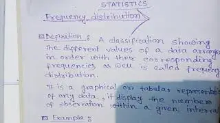 Frequency distribution, Statistics #MATHEMATICS