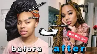 USING TIKTOK TRENDS TO TRY TO BECOME A BADDIE | Glow Up Catfish Transformation $$
