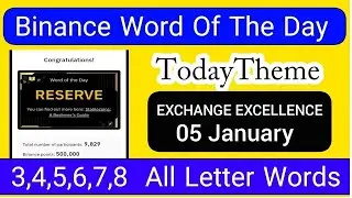 Binance Word of the Day Answer Today 05 January 2026 | Theme Exchange Excellence Binance Crypto WODL