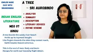 A tree by Sri Aurobindo| In hindi & english | Meg 07 | IGNOU | about Sri Aurobindo| literary devices