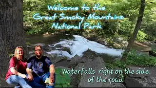 Waterfalls right off the road, in the Great Smoky Mountains National Park