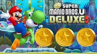 Sparkling Waters Skyward Stalk | Secret Level | 3/3 Star Coins | NEW Super Mario Bros U Deluxe