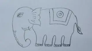 Простой рисунок и раскраска слона 🐘 для детей / как нарисовать слона для дошкольного обучения