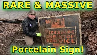 We Found a MASSIVE Porcelain SIGN! Antique Bottle Dump Digging