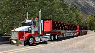 DOBLE REMOLQUE DE COSECHADORAS CON UN KW t800 | Por Mapa Mountan Raids| am&eacute;rican Truck Simulator