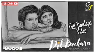 DIL BECHARA - Poster Drawing | SUSHANT SINGH RAJPUT | SANJANA SANGHI | SJ ARTWORK