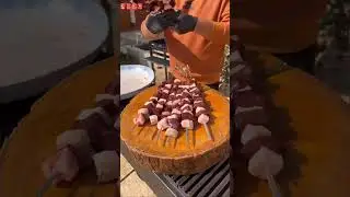 Grilling Liver, Heart & Kidney by the River | Outdoor Cooking in Nature 👍 #food #cooking #kebab