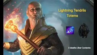 Path of Exile [3.21] Hierophant Lightning Tendrils Totems Destroy Uber Contents