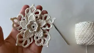 Faça uma Linda Flor de Crochê Irlandês com Ponto Tunisiano 
