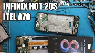perbaikan display infinix hot 20s dan itel A70, device disassemble